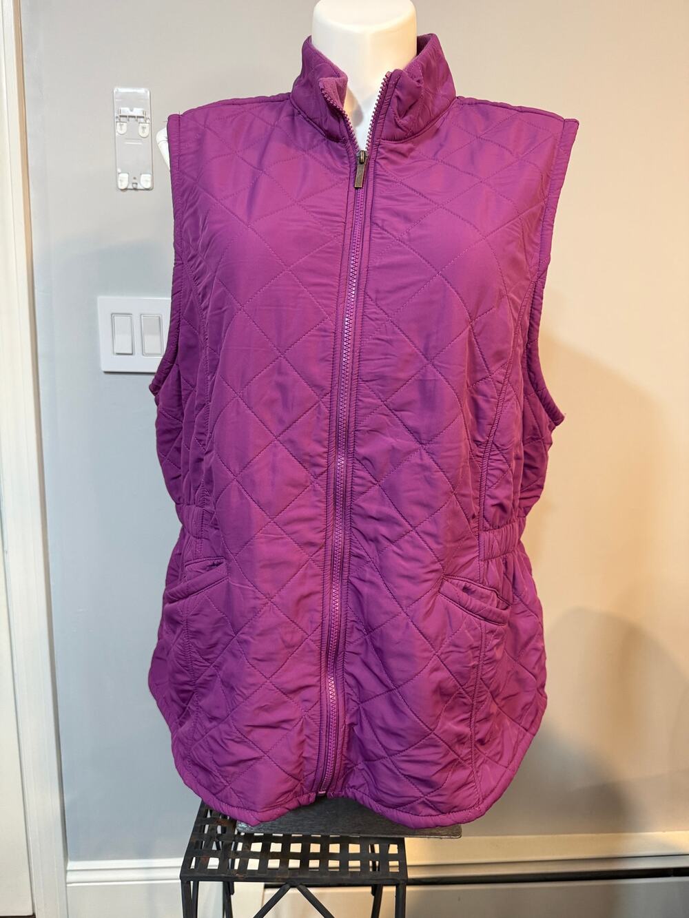 Bit & Bridle Quilted Fleece Lined Vest Women's 2X Magenta
